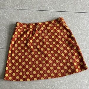 Zara Geometric Retro-Inspired Orange Mini Skirt